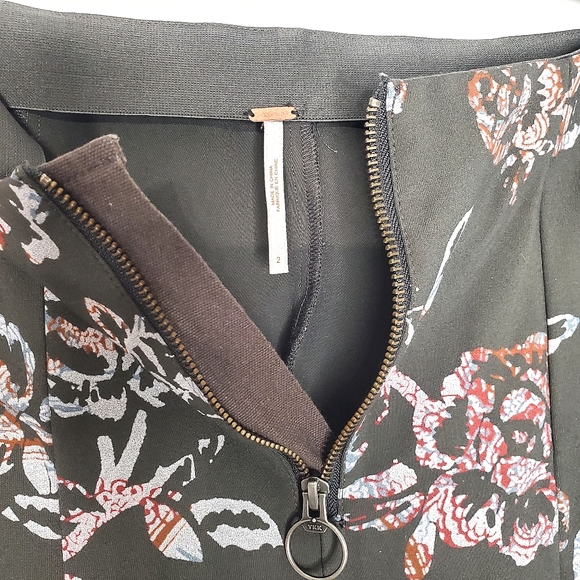 17) FREE PEOPLE Floral High Waisted Wide Bell Bottom Flare Sz. 2 - Picture 4 of 7